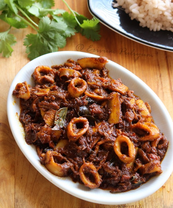 Squid Ularthiyathu / Thoran / Fry / Masala 